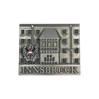 Premium Metall Magnet Massiv - Innsbruck Goldenes Dachl silber