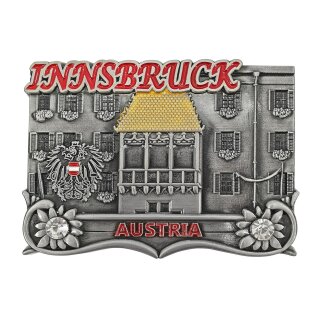 Magnet Metall Innsbruck Austria Goldenes Dachl Silber Optik