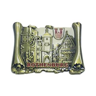 Magnet Metall Massiv Buch Rothenburg ob der Tauber - Gold