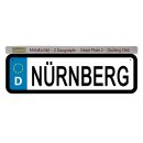Blechschild Metall Klein - Nürnberg KFZ 26 x 7 cm