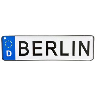 Blechschild Metall Klein - Berlin KFZ 26x7cm