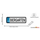 Blechschild Metall Klein - Biergarten KFZ 26x7cm