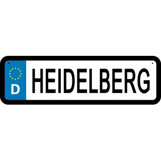 Blechschild Metall Klein - Heidelberg KFZ 26 x 7 cm