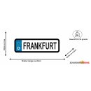Blechschild Metall Klein - Frankfurt KFZ 26 x 7 cm