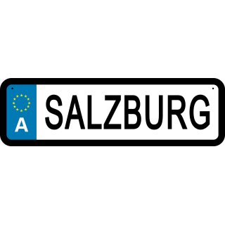 Blechschild Metall Klein - Salzburg KFZ 26 x 7 cm