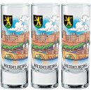 3 er Pack Schnaps Glas Heidelberg Bunt 50ml Lang