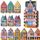 12 er Set Haus Würzburg Streichhözer bunt...
