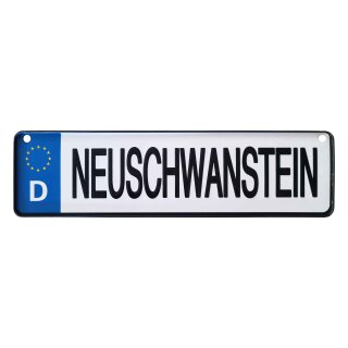 Blechschild Metall Klein - Neuschwanstein KFZ 26 x 7 cm