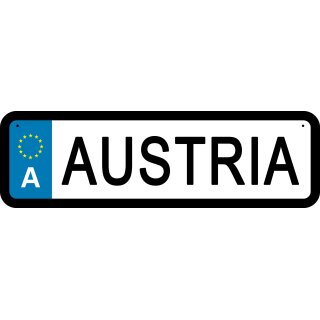 Blechschild Metall Klein - Austria KFZ 26 x 7 cm