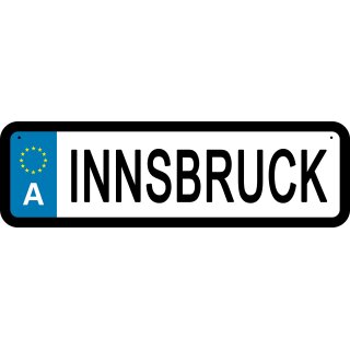 Blechschild Metall Klein - Innsbruck KFZ 26 x 7 cm