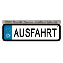 Blechschild Metall Klein - Ausfahrt KFZ 26 x 7 cm