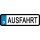 Blechschild Metall Klein - Ausfahrt KFZ 26 x 7 cm