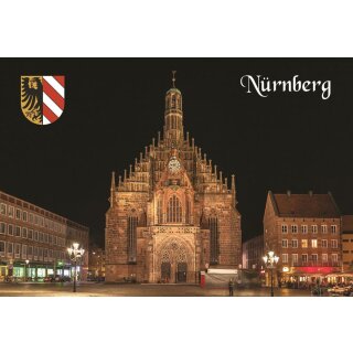 Fotomagnet Foto Magnet Nürnberg Frauenkirche bei Nacht