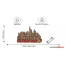 Premium Bronze Massiv Metall Magnet Frankfurt am Main Skyline