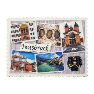 Kühlschrankmagnet Magnet Briefmarken Optik Innsbruck Austria
