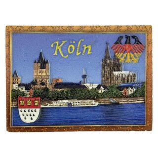 Köln Magnet Kölner Dom und Rhein Panorama mit Stadtwappen