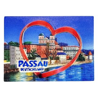 Passau Kühlschrankmagnet 3D Herz Stadtmotiv Souvenir