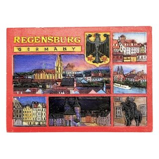 Regensburg Magnet Stadtpanorama Wappen und Altstadtmotiven