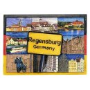 Regensburg Magnet Stadtmotiven Schriftfeld und Panorama