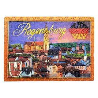 Regensburg Magnet Altstadt Panorama Domansicht und Wappen
