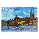 Regensburg Magnet Panorama mit Altstadt und Steinerner...