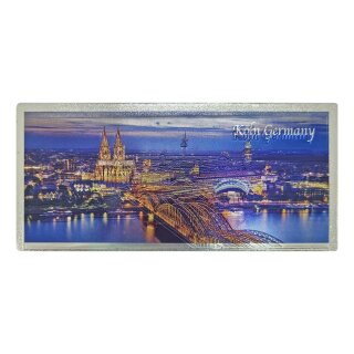 Langes Folien Glitzer Magnet Silber Rand -  Köln Germany