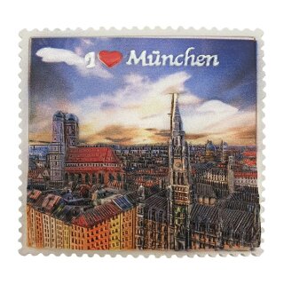 Kühlschrankmagnet Magnet Briefmarken Optik München