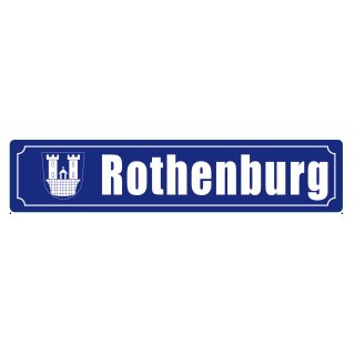 Blechschild Metall - Rothenburg 46 x 10 cm