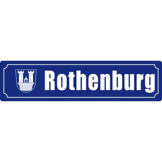 Blechschild Metall Klein - Rothenburg 26 x 6,5 cm