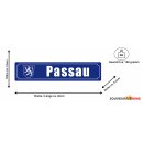 Blechschild Metall - Passau 46 x 10 cm