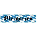 Blechschild Metall Klein - Biergarten mir blauen Rauten