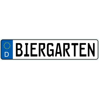 Blechschild Metall -  Biergarten KFZ 46 x 10 cm