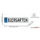 Blechschild Metall -  Biergarten KFZ 46 x 10 cm