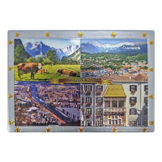 Folien Fotomagnet Kühlschrankmagnet Foto Magnet Glitzer Folie - Innsbruck Goldenes Dachl