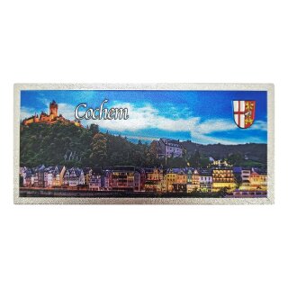 Folien Glitzer Magnet mit Schriftzug Silber Lang Abends - Cochem Deutschland