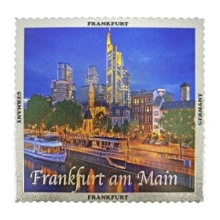 Magnet Fotomagnet 4 Eck Frankfurt Folien Glitzer