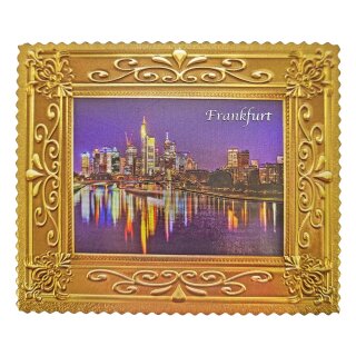 Fotomagnet mit Glitzeroptik, dick mit Rahmen - Frankfurt