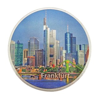 Großes Folien Fotomagnet Kühlschrankmagnet Foto Magnet Glitzer Folie - Frankfurt Rund