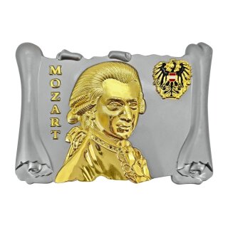 Magnet Massiv Metall - Mozart Silber Gold effekt