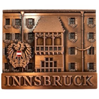 Premium Metall Magnet Massiv - Innsbruck Goldenes Dachl Bronze