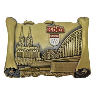 Magnet Metall Köln Dom Rhein Buch Optik Gold