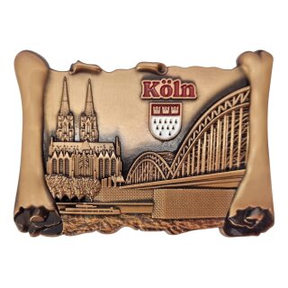 Magnet Metall Köln Dom Rhein Buch Optik Bronze
