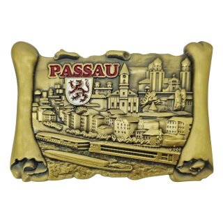 Metall Magnet Buch Passau Germany Gold