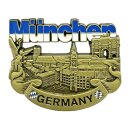 München Kühlschrankmagnet Metall 3D Skyline...