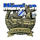München Metallmagnet Friedensengel Bayern Wappen - Gold