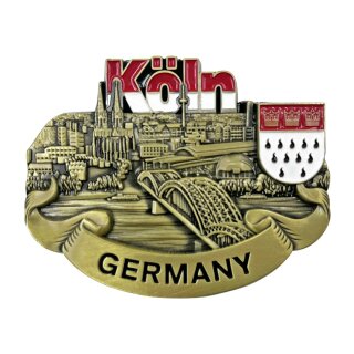 Metallmagnet Köln mit Wappen Gold