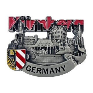 Magnet Metall Nürnberg Burg Silber Optik