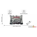 Salzburg Metall Magnet Buch Optik Silber
