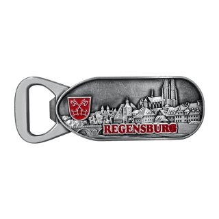 Flaschenöffner Magnet Regensburg silber WAPPEN