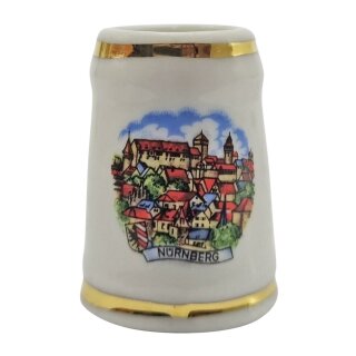 Burgherrenseidl mini mit Goldränder 3,5cm Schnapsglas Nürnberg